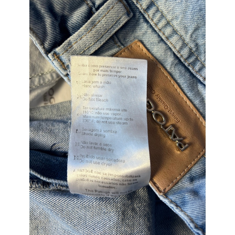 PATOGE Jeans Light Wash Wrap Front Skort Distressed Denim Size 40 US 8 Medium - Picture 8 of 10